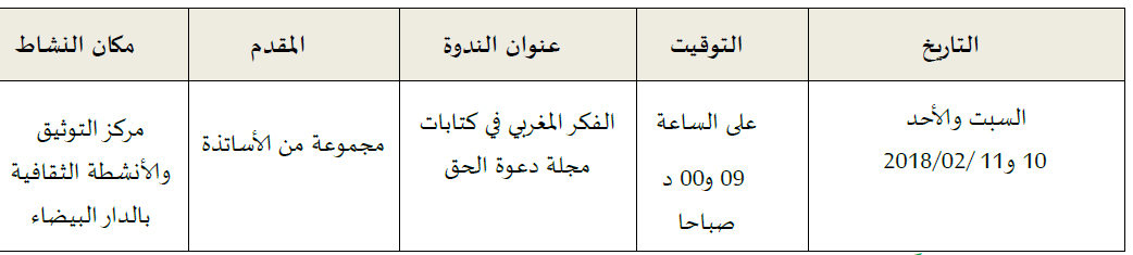 ندوة موازاة مع المعرض الدولي للكتاب بالدار البيضاء annonce aff islamique 060218 11