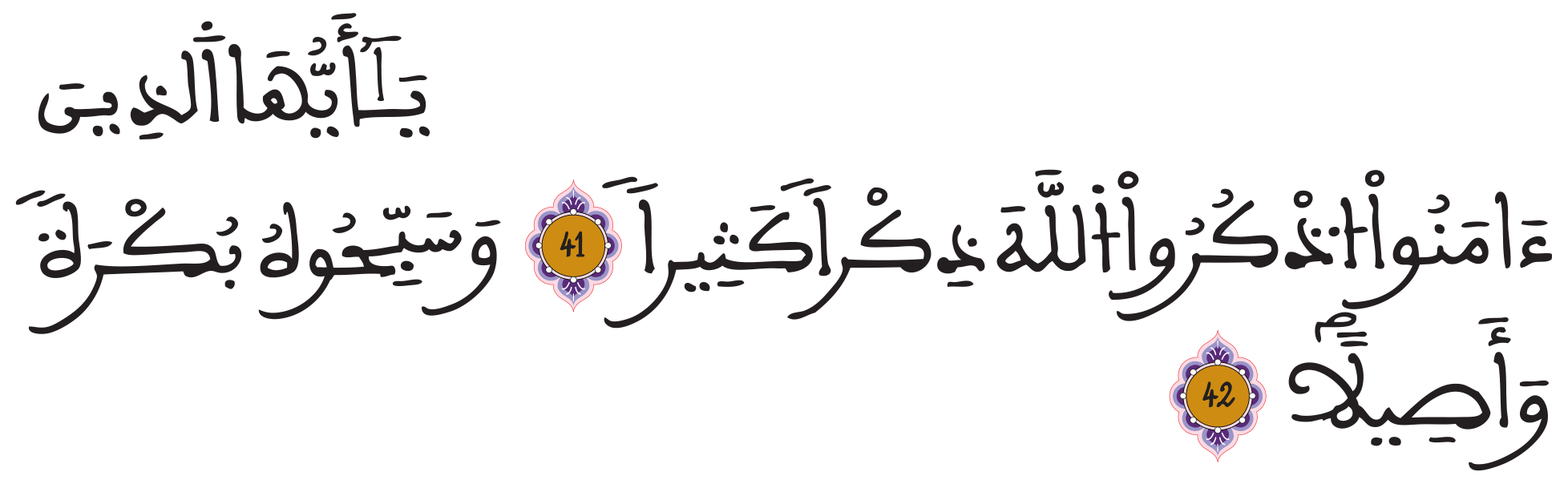 الأحزاب 41-42 الأحزاب 41-42
